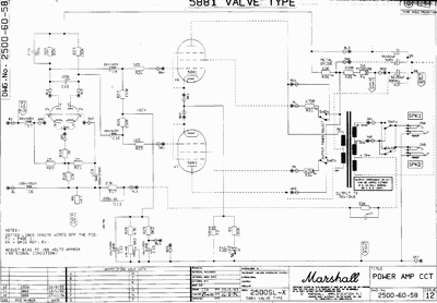 Marshall - 2500 Slx -Poweramp with 5881 Tubes Thumbnail